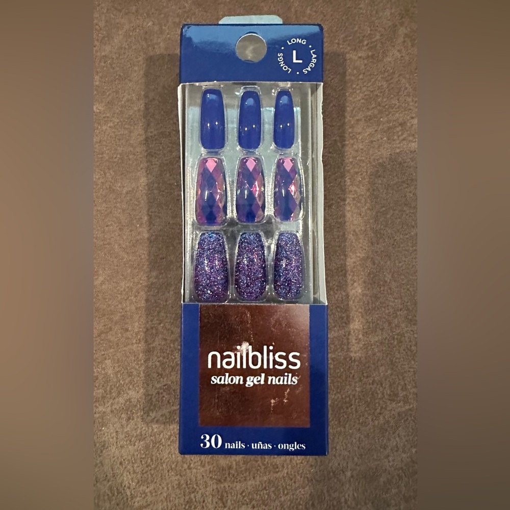 Nailbliss Long Glitter Metallic Nails